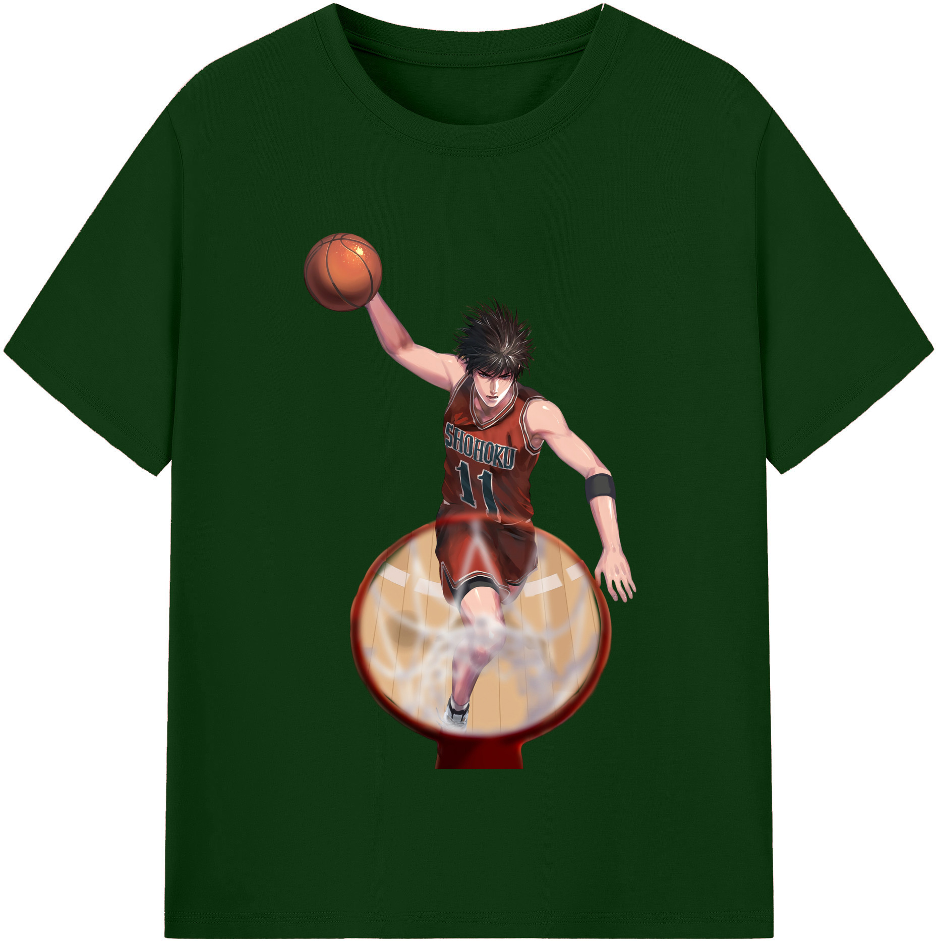 SLAM DUNK／スラムダンク 綿100％半袖Tシャツ（フロントプリント）
